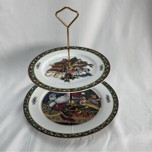 Certified International A Christmas Story Two-Tiered Pedestal Server
